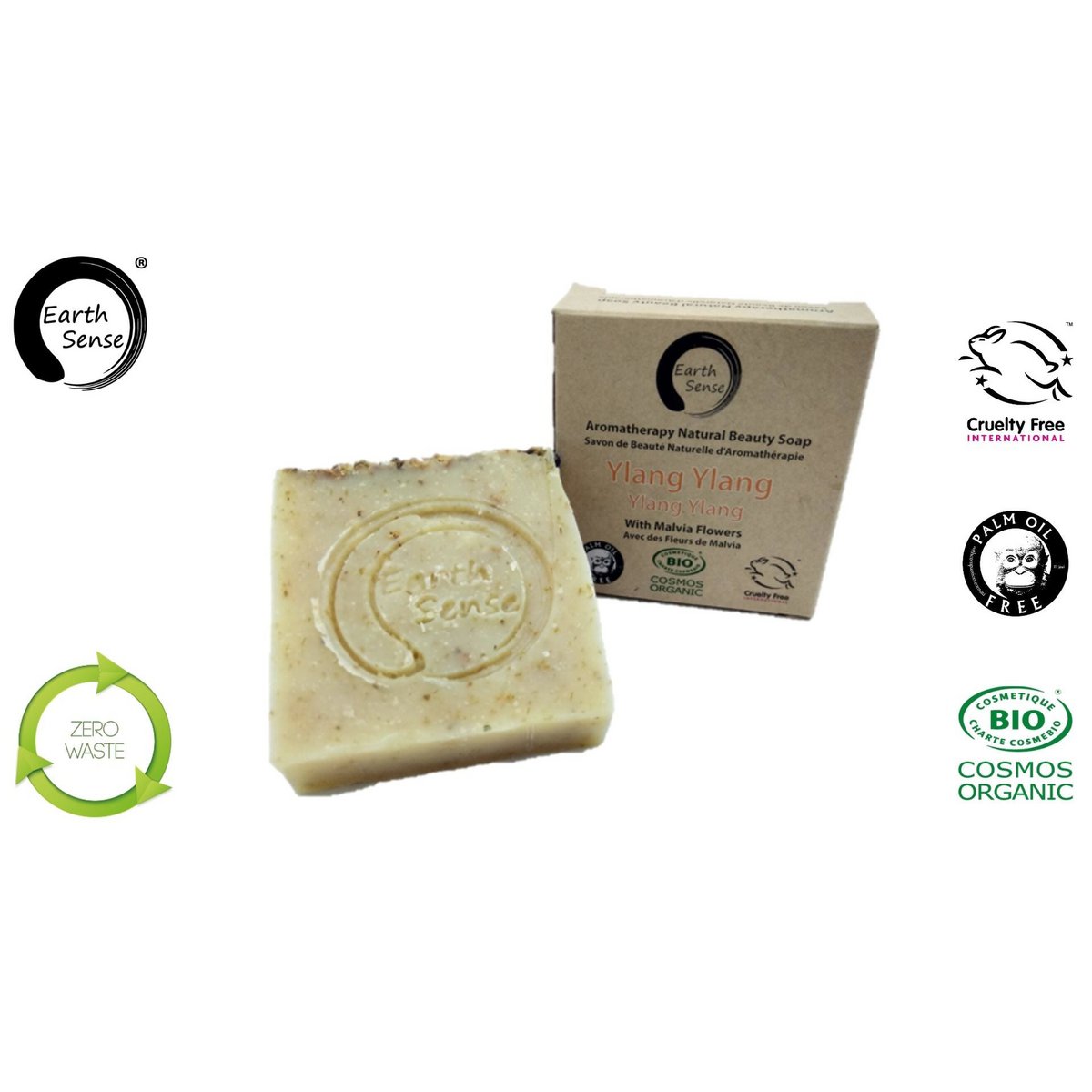 Organic Certified Solid Soap - Ylang Ylang with Blue Corn Flowers 90g