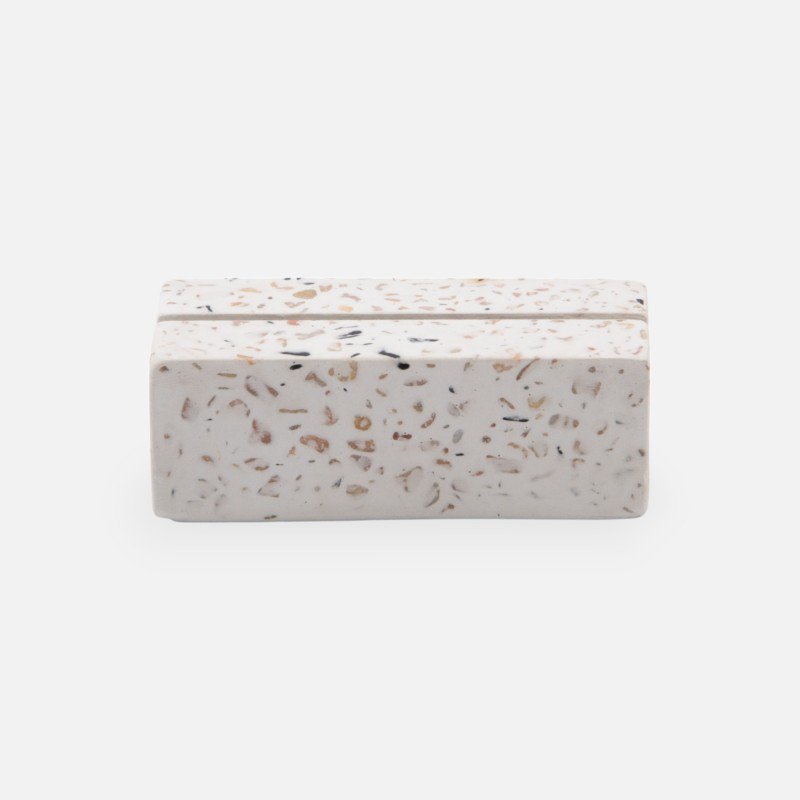 Terrazzo photo holder - white