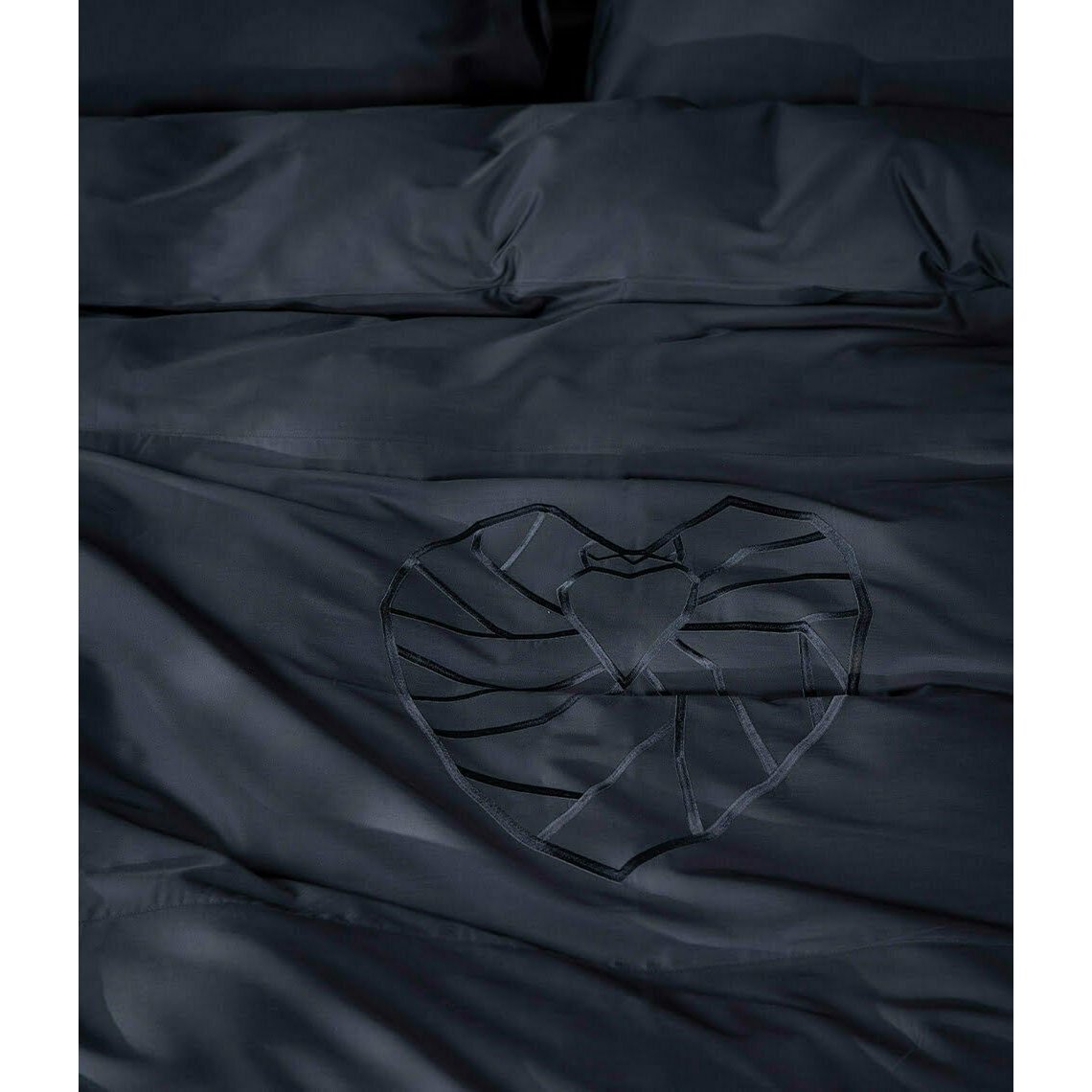Set biancheria da letto in raso Cuore di Vilnius Antracite