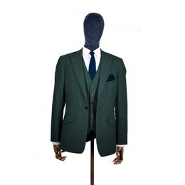 Midnight blue knitted tie and pocket square set