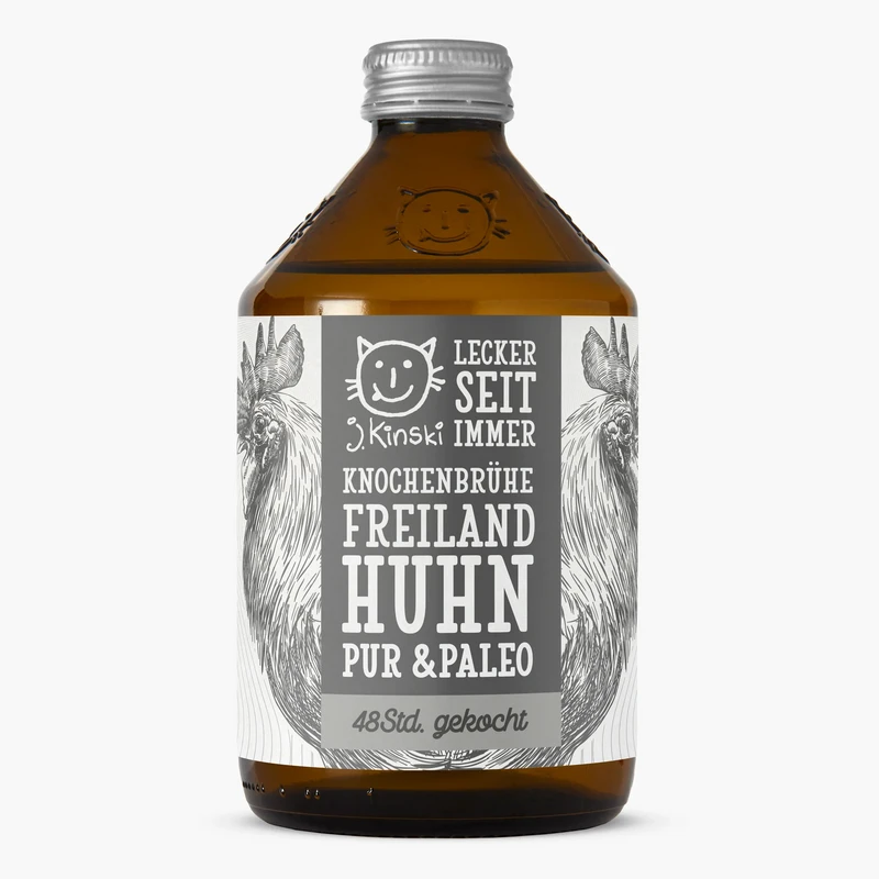 Økologisk fritgående kylling "pur & paleo" benbouillon 525ml