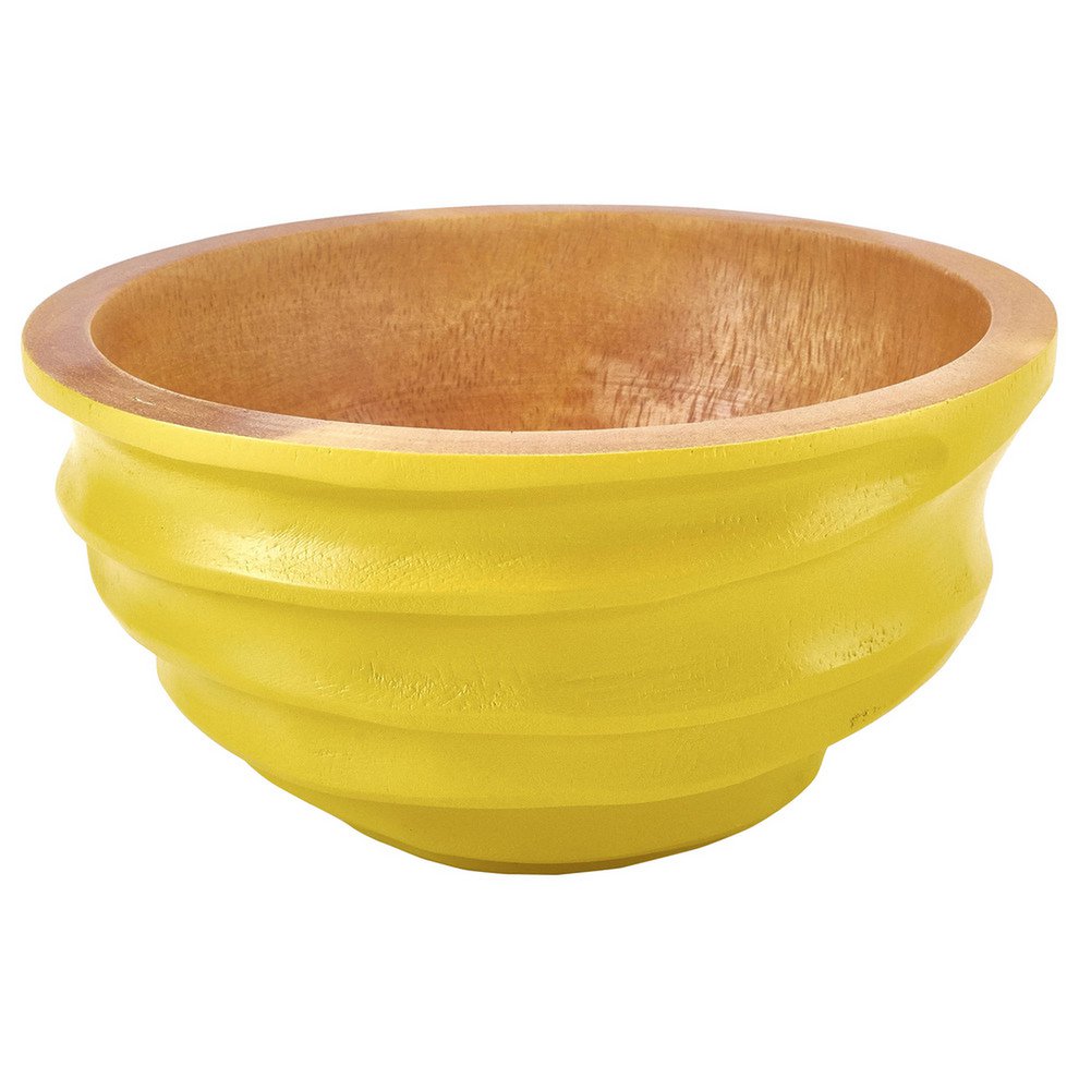 Ciotola in legno - fruttiera - insalatiera - Modello Twist - giallo curry - diverse misure