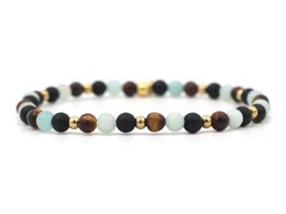 Natuursteen armband, confidence, zilver en goud