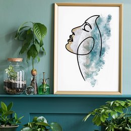 Face And Wave Beach Print