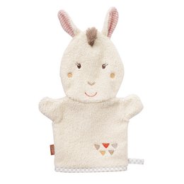  Soft, plush washing mitt in the shape of a cute llama. Made of high-quality materials, perfect for gentle cleansing and soothing baby's delicate skin.