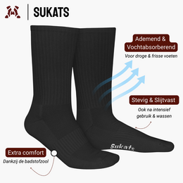 Sukats® 6 pares de calcetines deportivos | El atleta | Calcetines de tenis | Calcetines para correr | Sin costuras | Blanco o negro | Múltiples tamaños