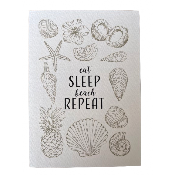 Eat sleep beach repeat - Tealight card