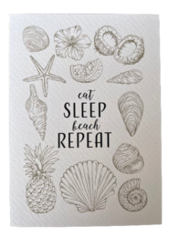 Comer dormir playa repetir - Tarjeta Tealight