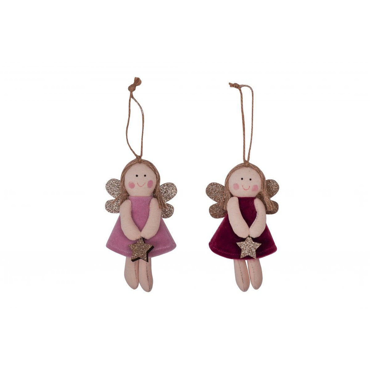 Textile girls with wings set of 2 8 x15 cm Isabelle Rose
