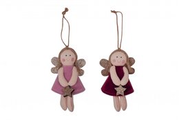 Textile girls with wings set of 2 8 x15 cm Isabelle Rose