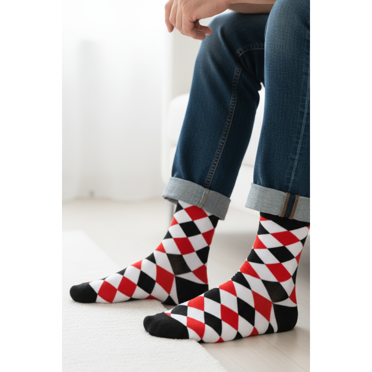 Chaussettes homme BOBBI à carreaux