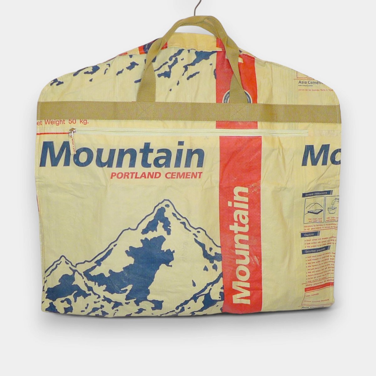 BORSA PER ABITI | Porta abiti ecologico in beige-blu-rosso