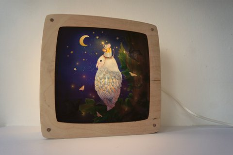 Magic picture hanging stars with owl and mouse