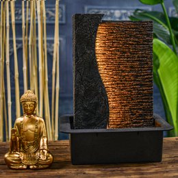 Zimmerbrunnen – Jati – abnehmbare Buddha-Statue – weißes LED-Licht – Zen und entspannende Atmosphäre – einfach zu bedienen