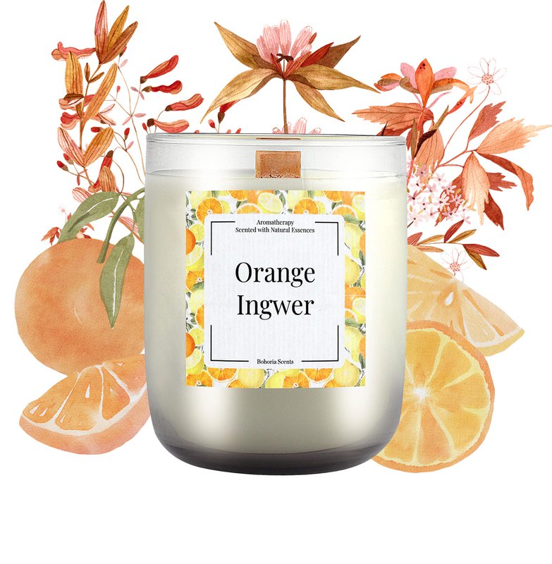 Aromaterapi duftlys 200g – 5 duftvariationer, naturlig voks, 40h
