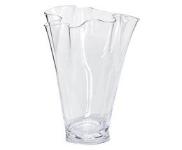 Vase glas bølget klart glas vase bord vase gennemskinnelig
