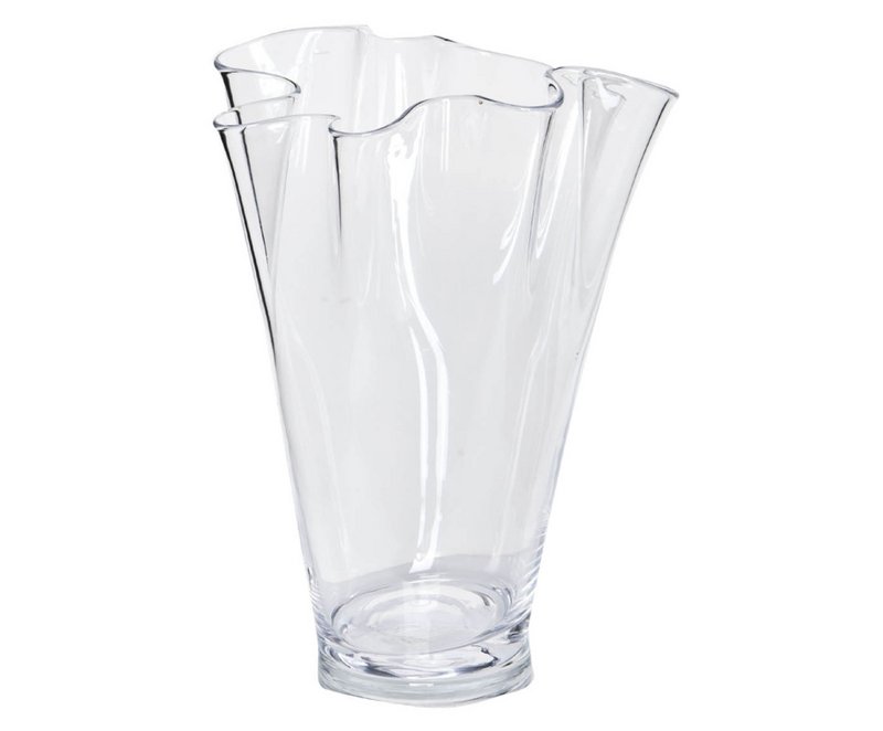 Vase glas bølget klart glas vase bord vase gennemskinnelig