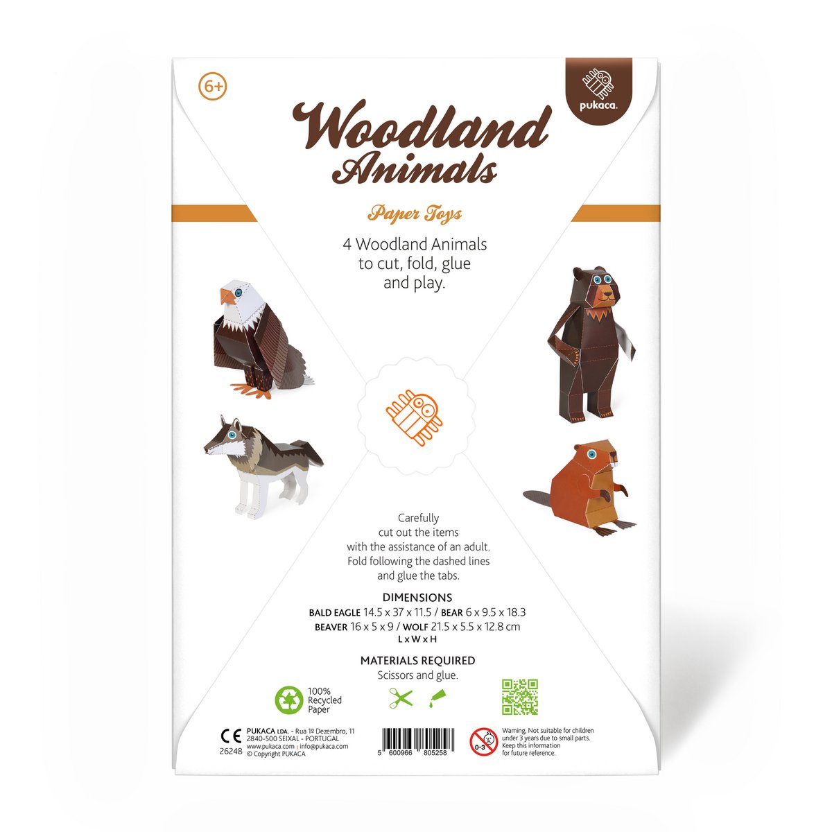 Jouets en papier animaux des bois