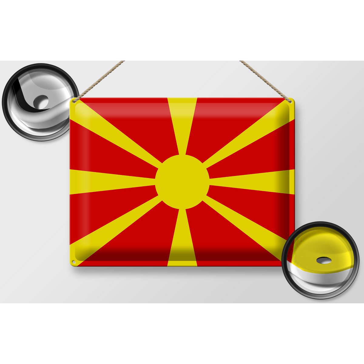Tin Sign Flag of Macedonia 40x30cm Flag of Macedonia