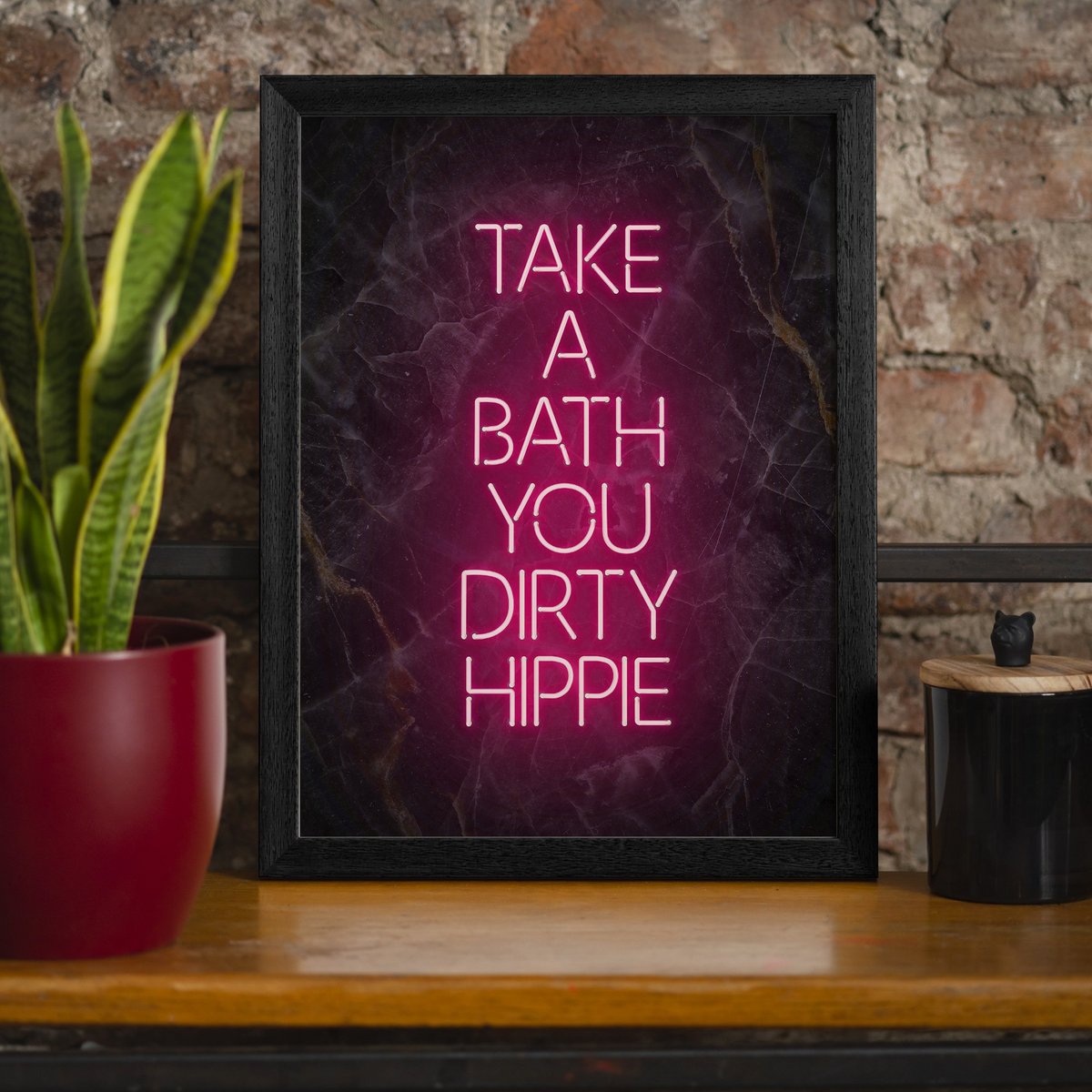 Tomar un baño Hippie Black Marble Print