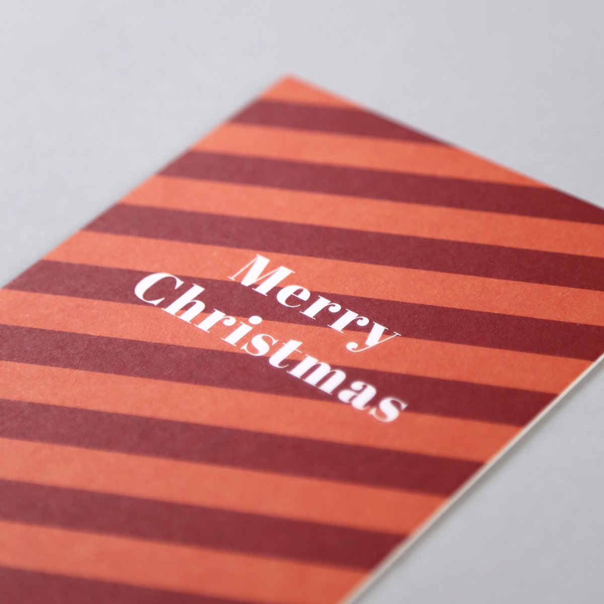Postkarte Holzschliff Weihnachten Streifen Cloe Rot