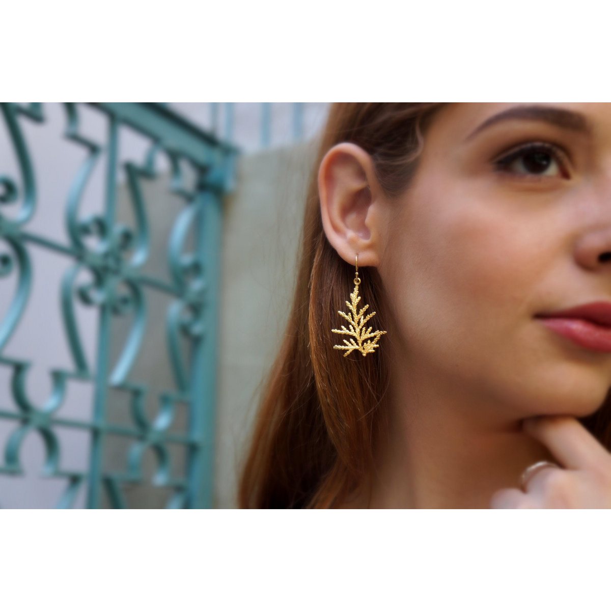 Cypress Leaf Earrings: Lightweight Dangle - Gold or Silver
