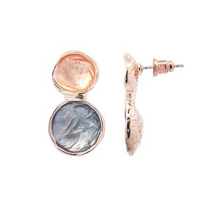 Double Round Enamel Earrings
