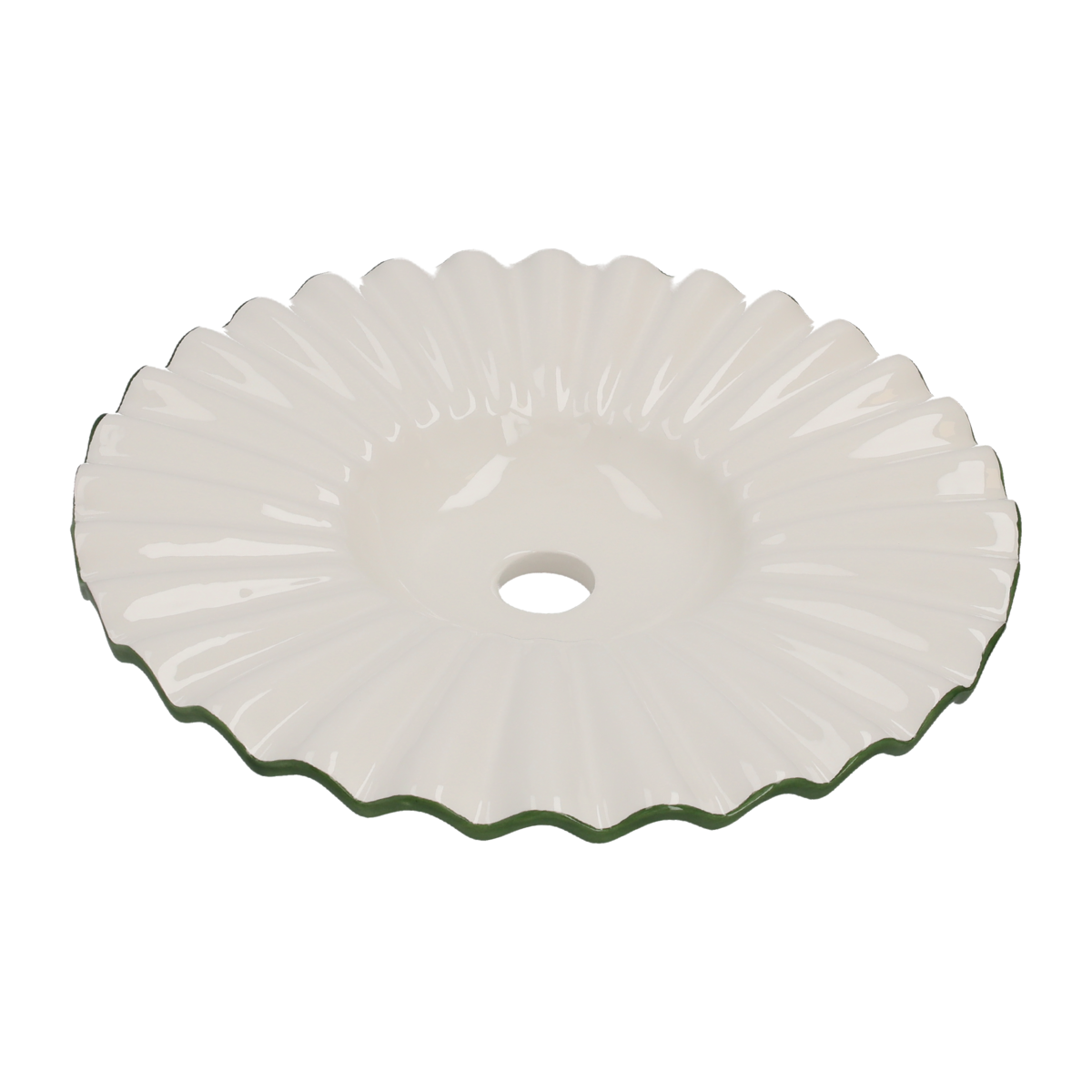 Lampenschirm aus grüner Keramik, D 39 H 8 cm