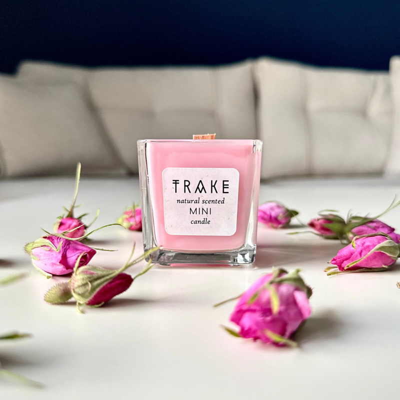AUTHENTIC ROSA DAMASCENA FRAGRANCE | NATURAL SCENTED MINI CANDLE