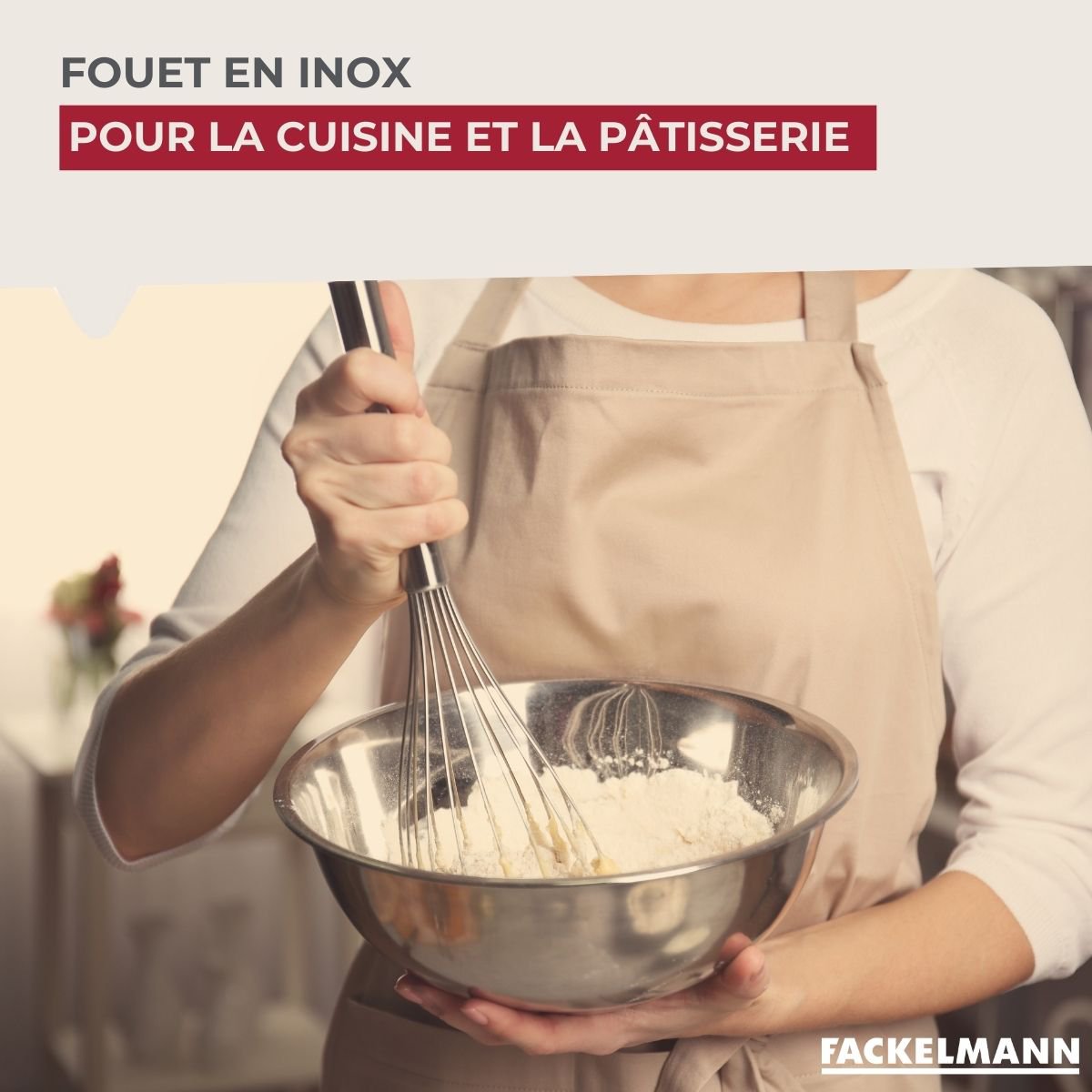 Kitchen and pastry whisk in stainless steel 26 cm Fackelmann