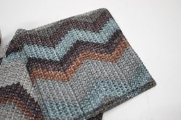 Juego de posavasos de cristal de 6 posavasos azules con estampado en zigzag