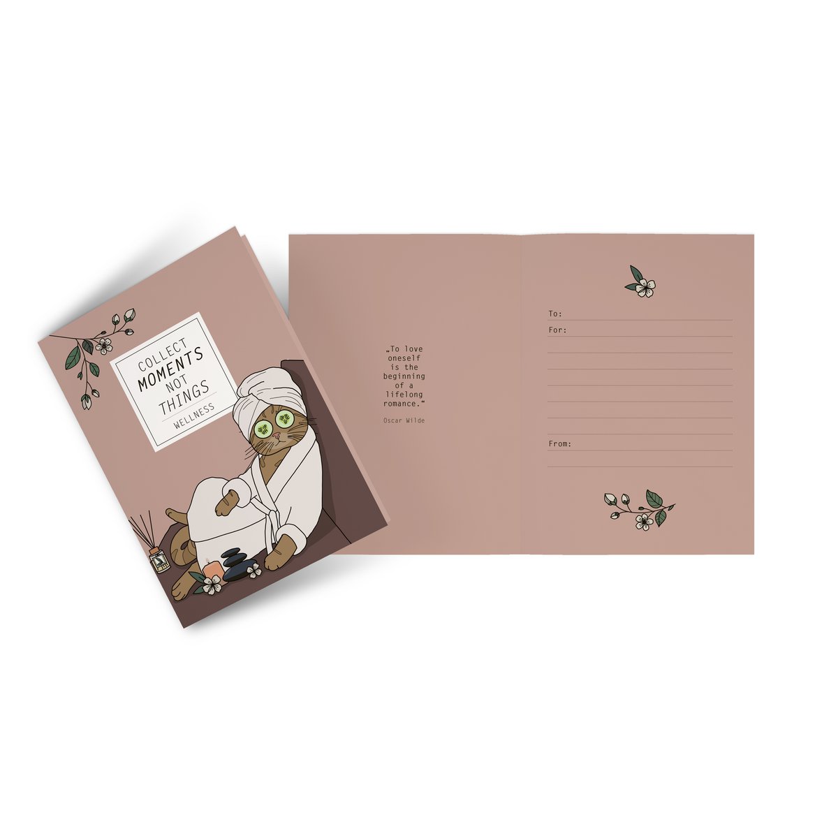 Carte pliante Collect Moments not Things Wellness, chat