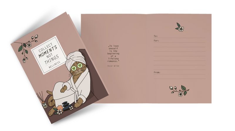 Carte pliante Collect Moments not Things Wellness, chat