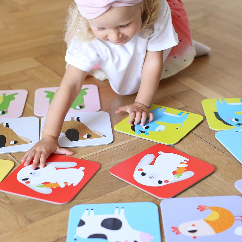 Suuuper Størrelse Memory Game Farm Animals 2+