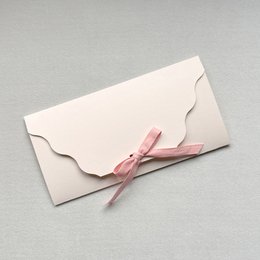 Geschenkverpackung, Gutscheinverpackung, Geldgeschenk, Konzertkarten, Umschlag NUDE mit Wellenschnitt und Naturband (VE = 5 Stück) 
