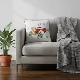 Gnome Festif Blanc & Rouge – Housse de Coussin / Kussenhoes – Noël 45×45 cm – Urbane Hide