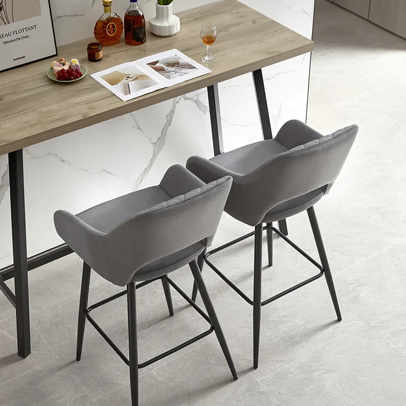 Stein Bar Stools [Set of 2] [75 cm] [Velvet]