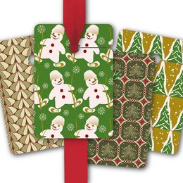 8 etiquetas de regalo con motivos invernales