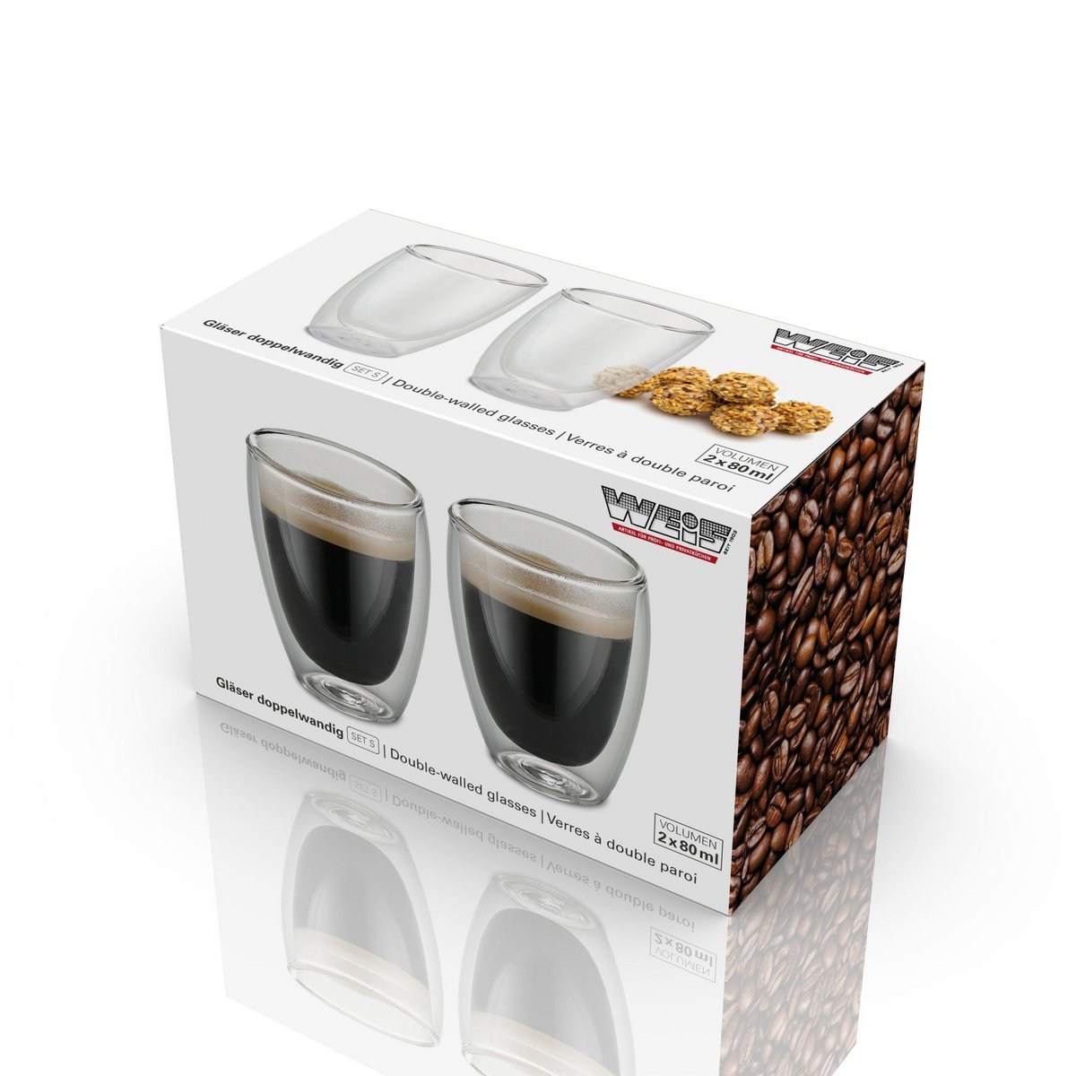 Double-walled glasses S 80 ml set 2