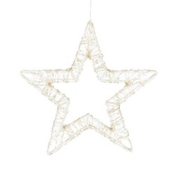 Warm white LED Christmas star figure made of iron with a delicate, intricate design.