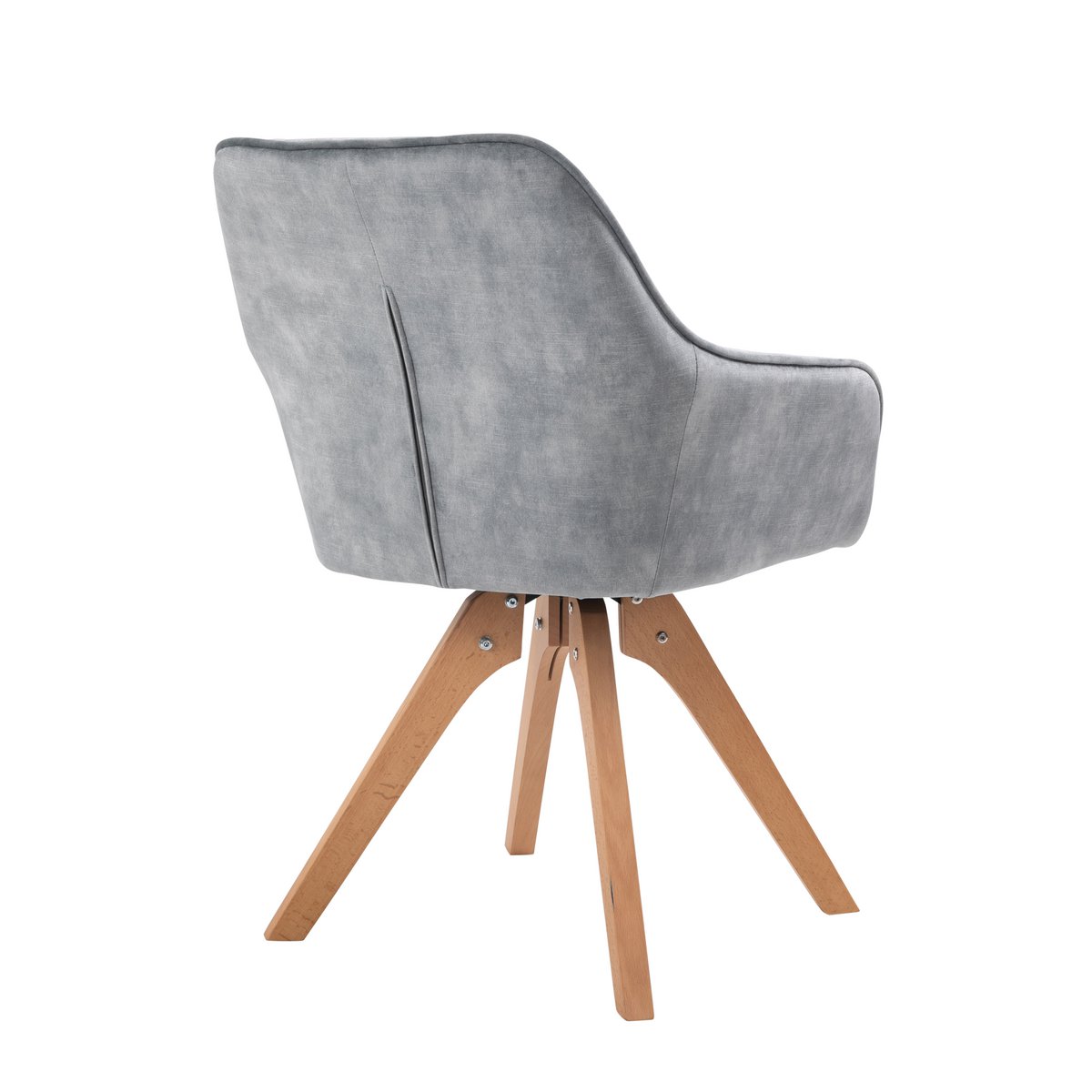 Fotel vintage aksamitny welur, szary