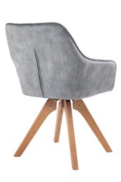 Fauteuil vintage fluweel velours, grijs