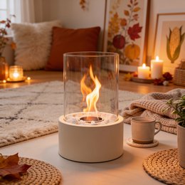 Table Fireplace - Round - Sand - 18x18x26,5cm
