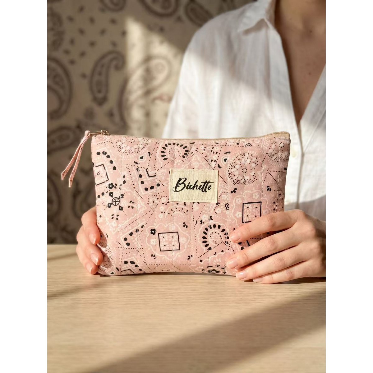 Estuche para lápices estampado Bichette de tela de colores Regalo acolchado