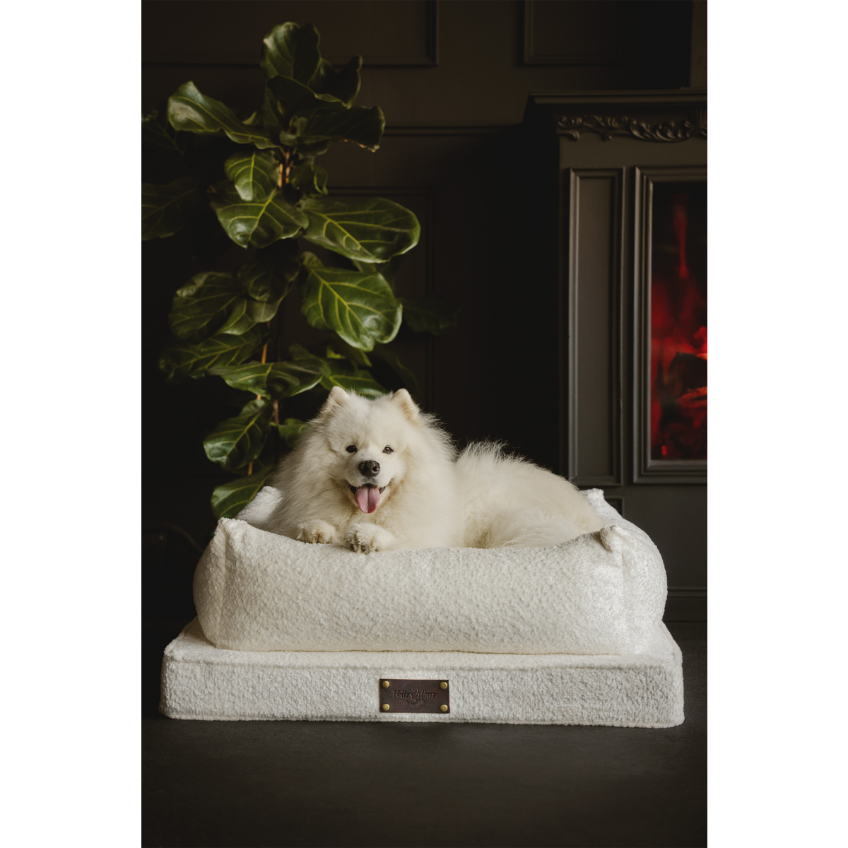 "Nero Boucle" Lair für einen Hund und eine Katze aus der flauschigen Welpenmarke, 3 Farben, Boucle -Material, Hand gemacht!