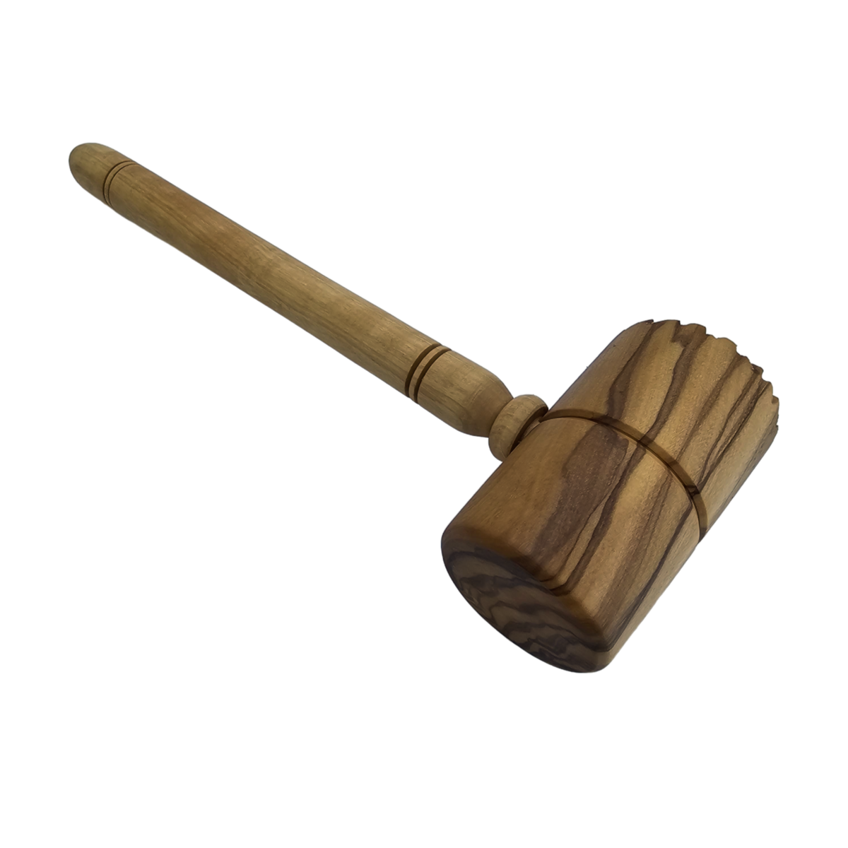 Meat tenderizer round meat hammer made of olive wood, handcrafted
