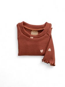 Long Sleeve Tee/ Rosewood hearts