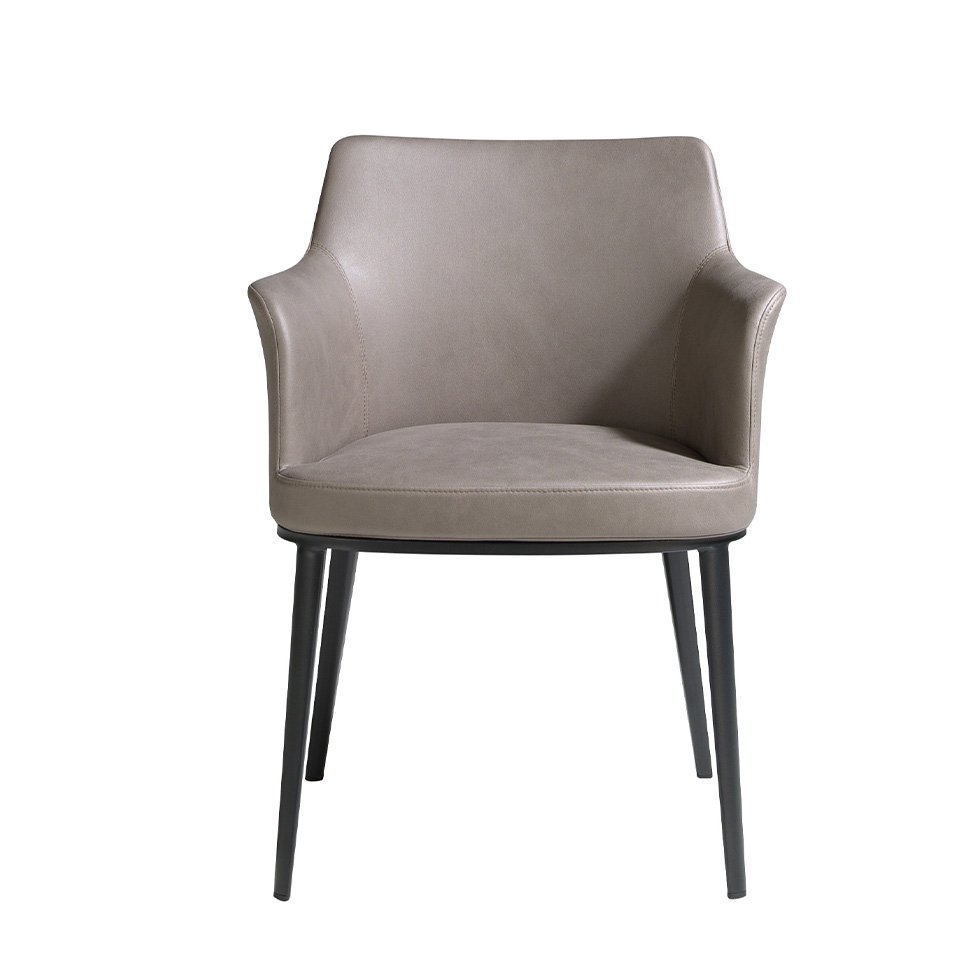 Fabric dining chair and black steel legs 4112