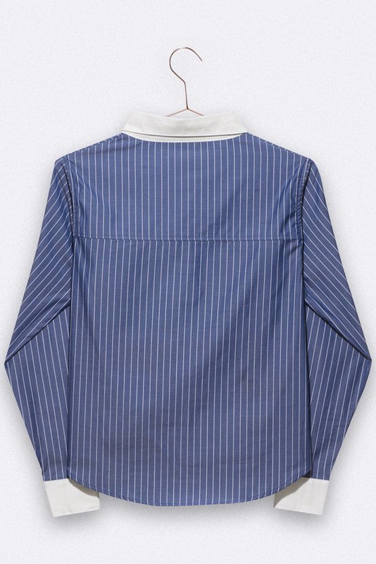 Eva blouse in donkerblauw/witte strepen voor dames