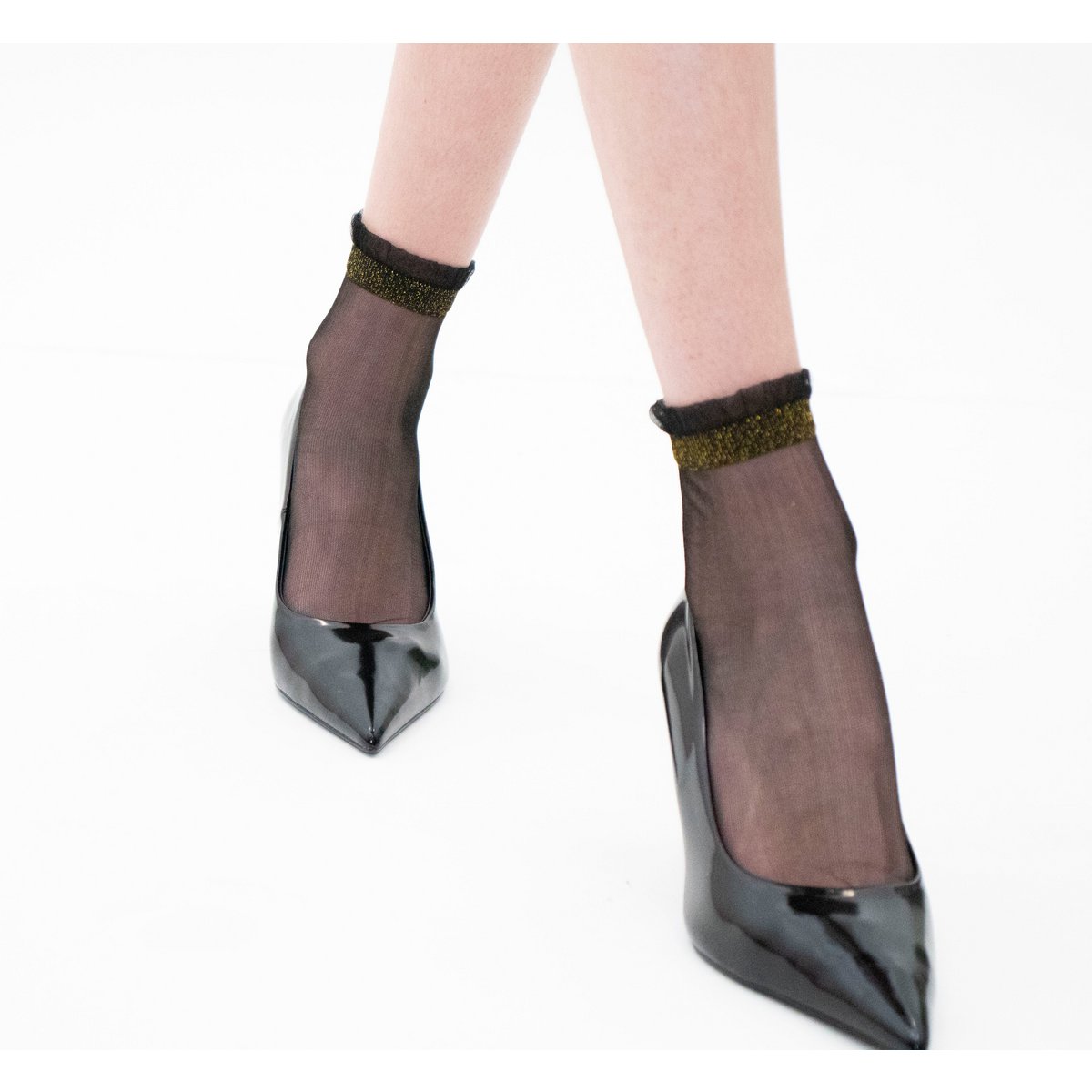 Shine - Gold - Women's socks in ultra-resistant voile